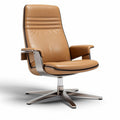 Leather swivel chair with chrome base and dimensions 70 x 75 x 110cm