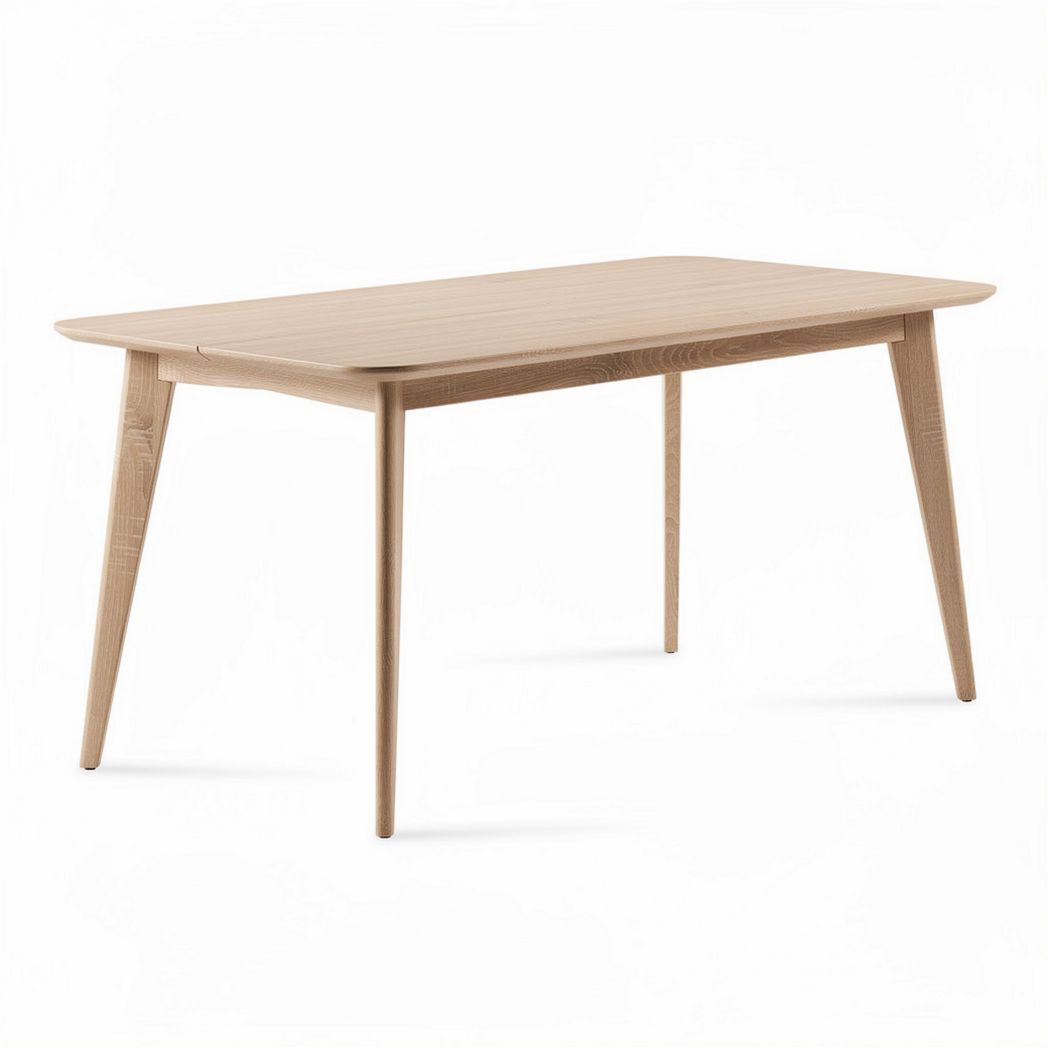 Wooden dining table rectangular shape natural finish 150 x 90 x 75cm