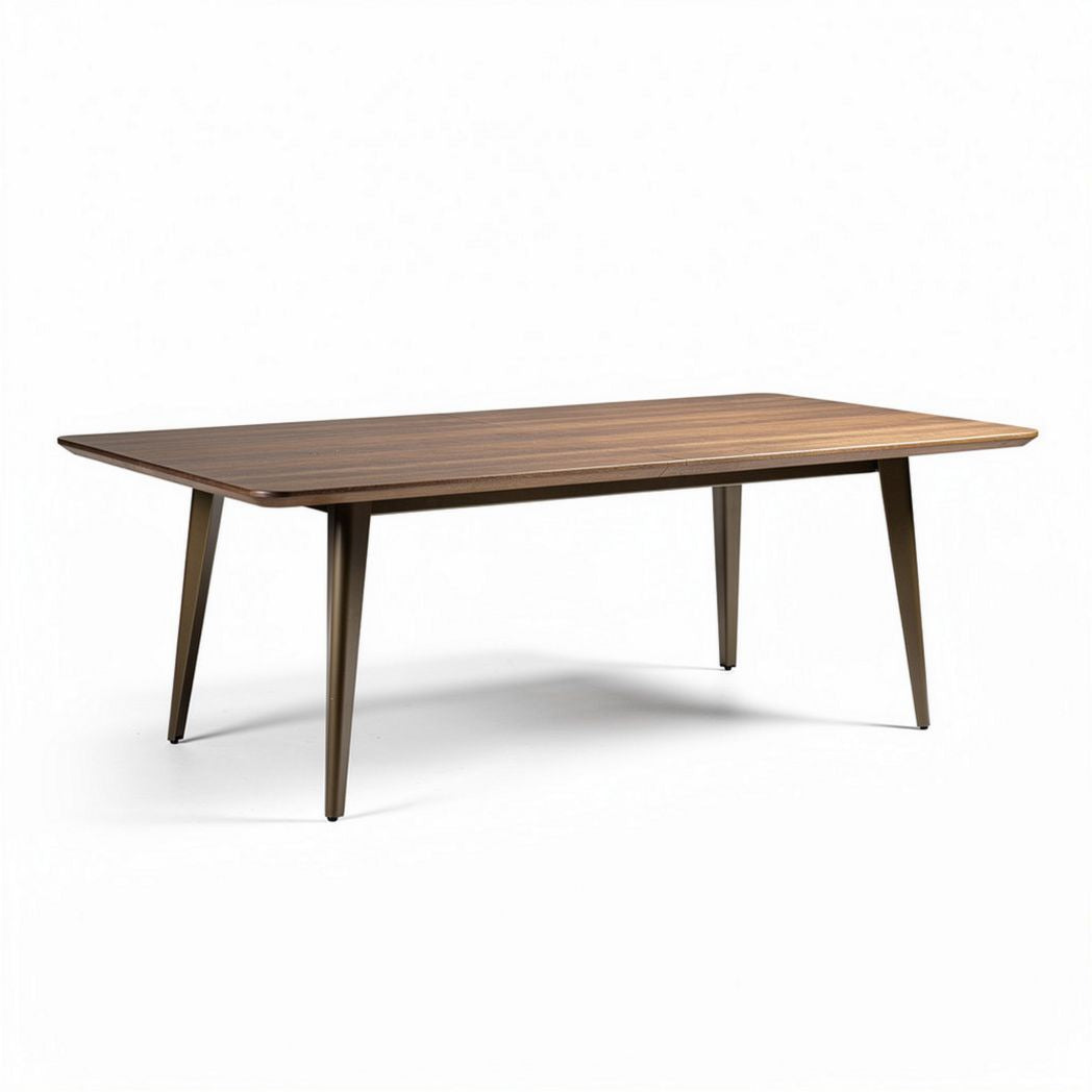 Wooden dining table with tapered legs 180 x 90 x 75cm in natural finish