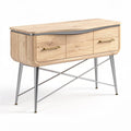 Wooden console table with metal legs and three storage drawers 100 x 40 x 80cm