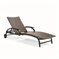 Outdoor wicker lounge chair with adjustable backrest and sturdy frame