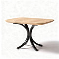 Wooden dining table with black metal base 120 x 75 x 75cm