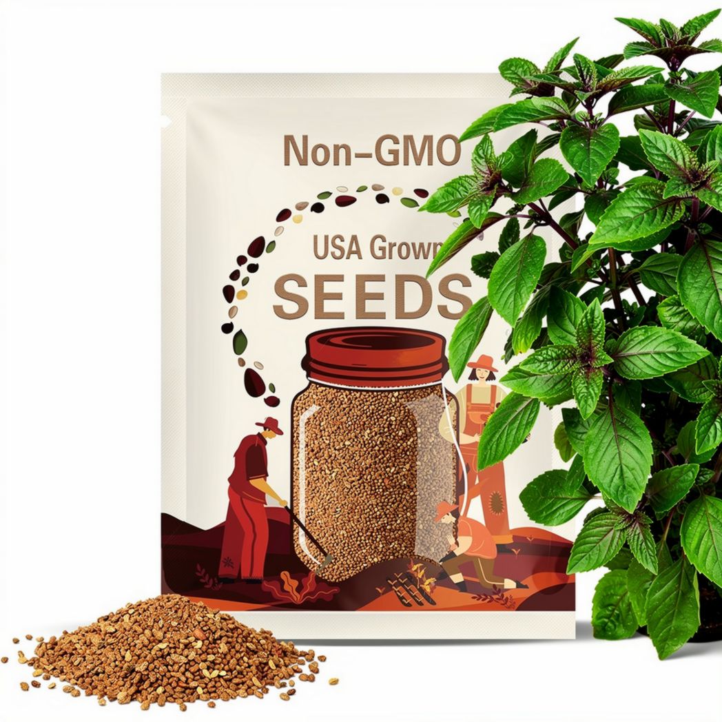 Cinnamon Basil Heirloom Herb Seeds - Culinary Herb, Non-GMO, Open Pollinated