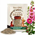 Hollyhock Seeds - Powderpuffs Double Mix - Authentic Seeds - Cold Resistant - Fast Growing - Clumping - Planting In Spring/Fall -   #8081