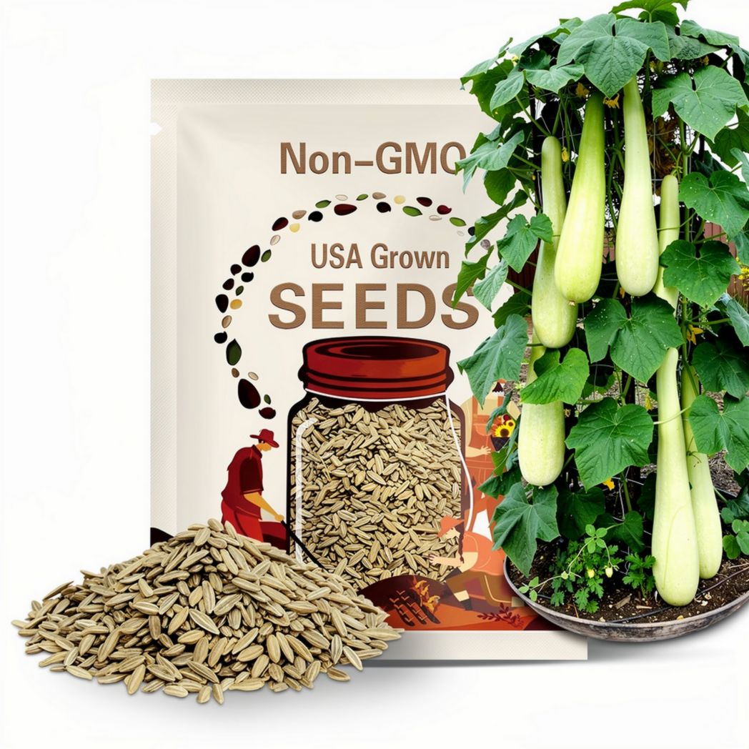 10 Long Bottle Gourd Seeds – Edible Young or Dried for Crafts – Heirloom Organic Calabash – Non-GMO, Open-Pollinated, Florida Seed The Stars