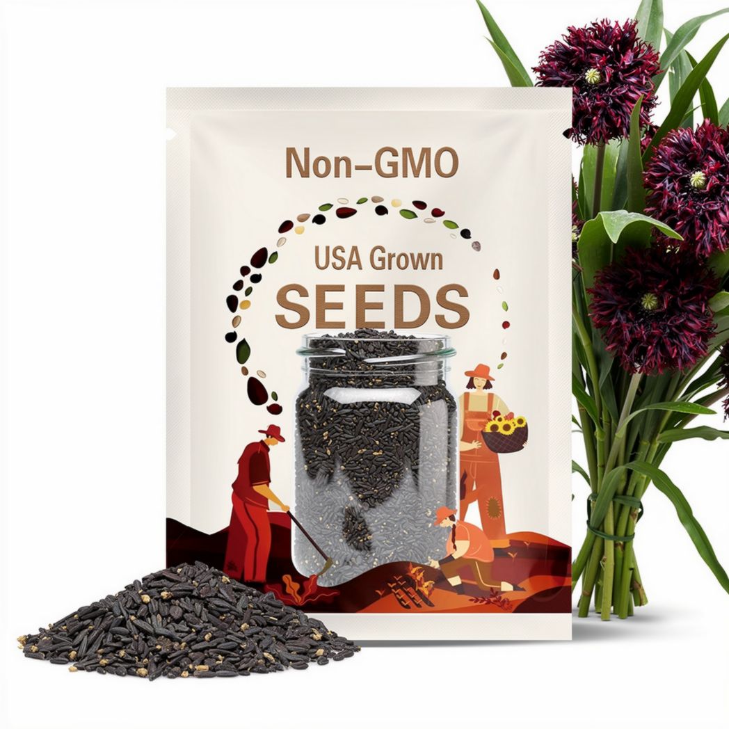 Black Swan Poppy Seeds | Unique Fringed Blooms | Dramatic Dark Red Flowers | Easy to Grow