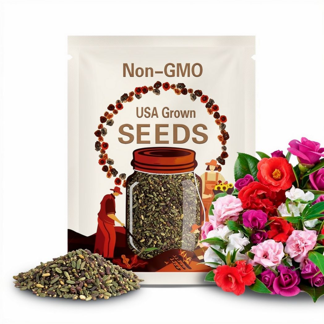 Camelia Flowered Mix Impatiens Seeds | Impatiens Balsamina | Non-GMO | Flower Seeds | Seed Store | 1262